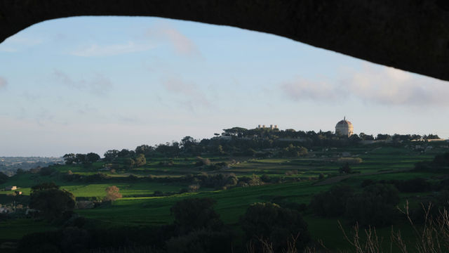 strange chapel on the hills of Malta