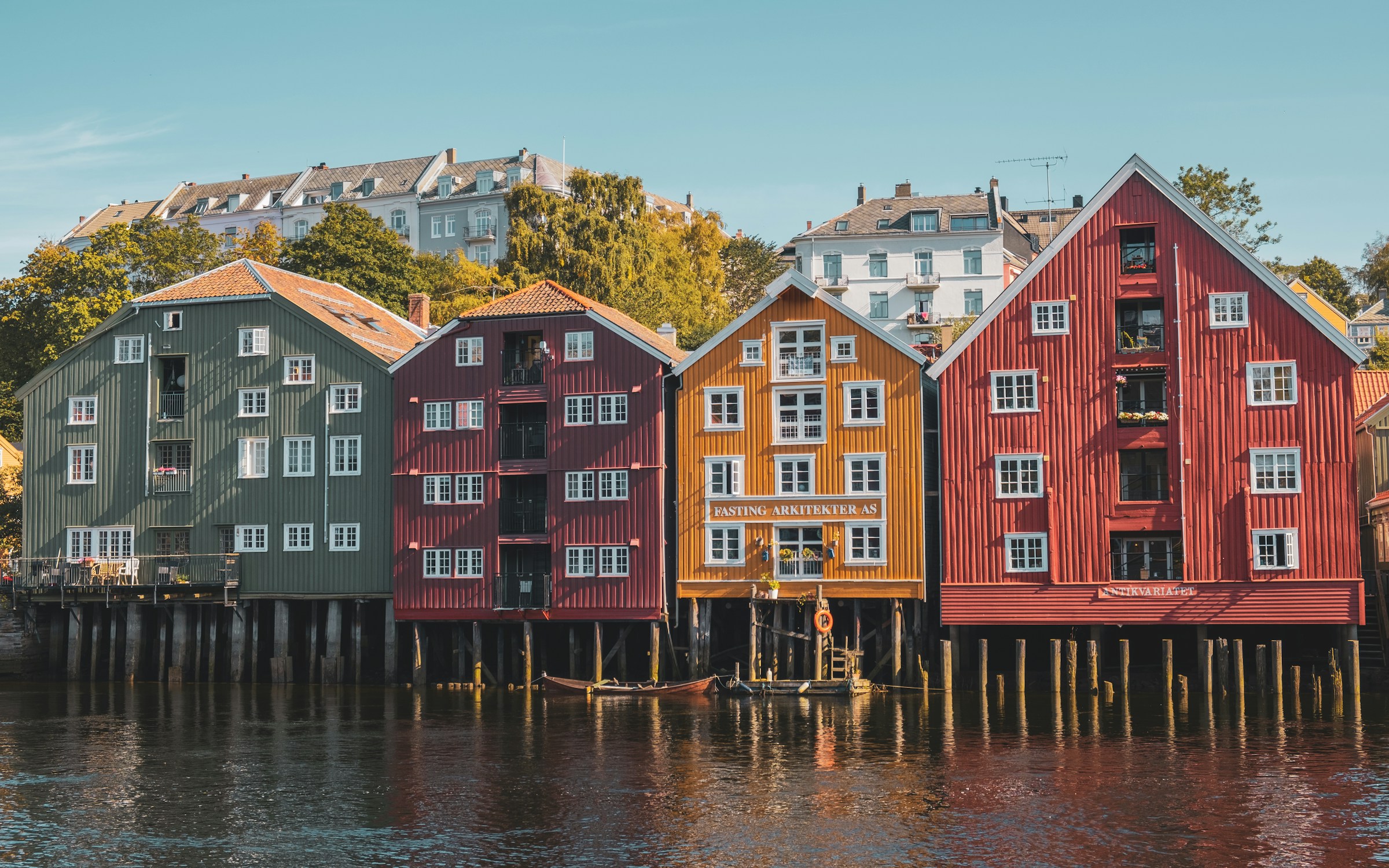 Nidaros Cathedral & the Nidelva wharves, Trondheim, Norway