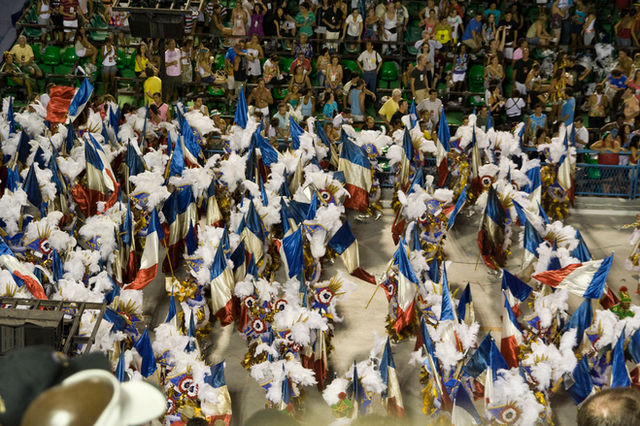 Samba dancers in the Sambadrome, Rio Carnival