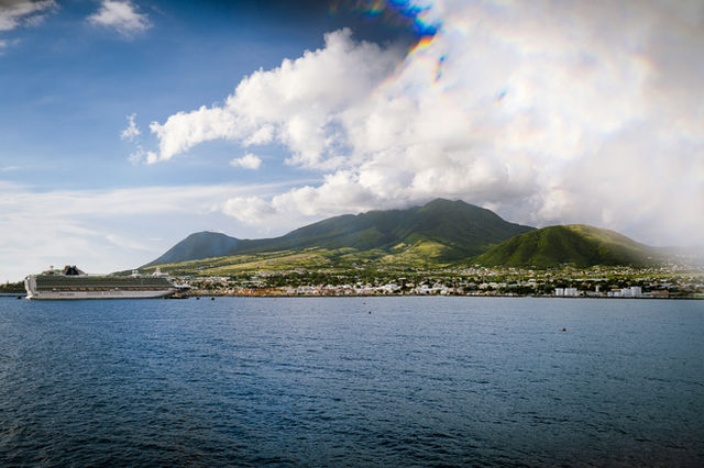 View of the Caraibic island of Saint Kitts & Nevis