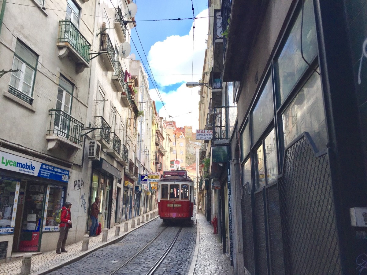 Lisbon tram in Alfama