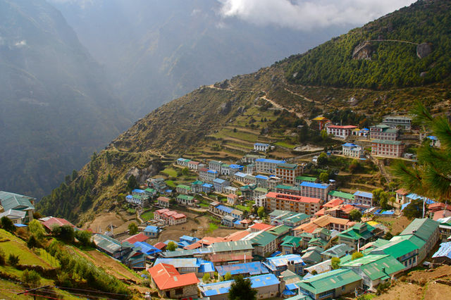 After nearly three weeks of trekking in the Everest region on high altitudes over 4,000 we finally got back to Namche Bazaar. In this case, it felt like coming back to developed civilization with mode