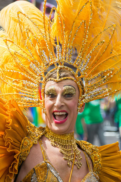 Gold crown and glitter — London Pride