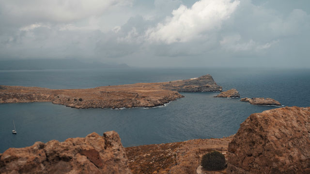 One of the many beautiful bays near Lindos