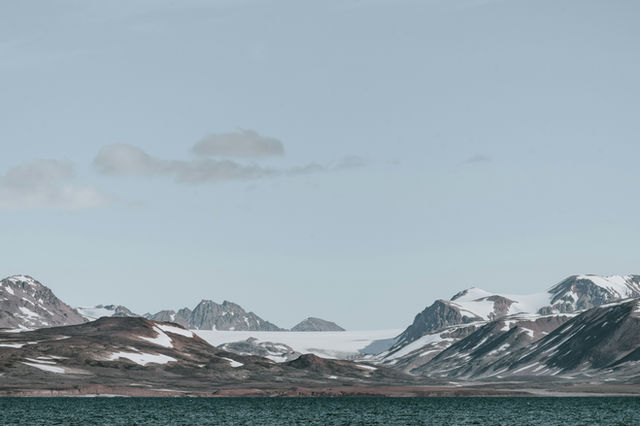 Snowy Arctic  mountain ridge