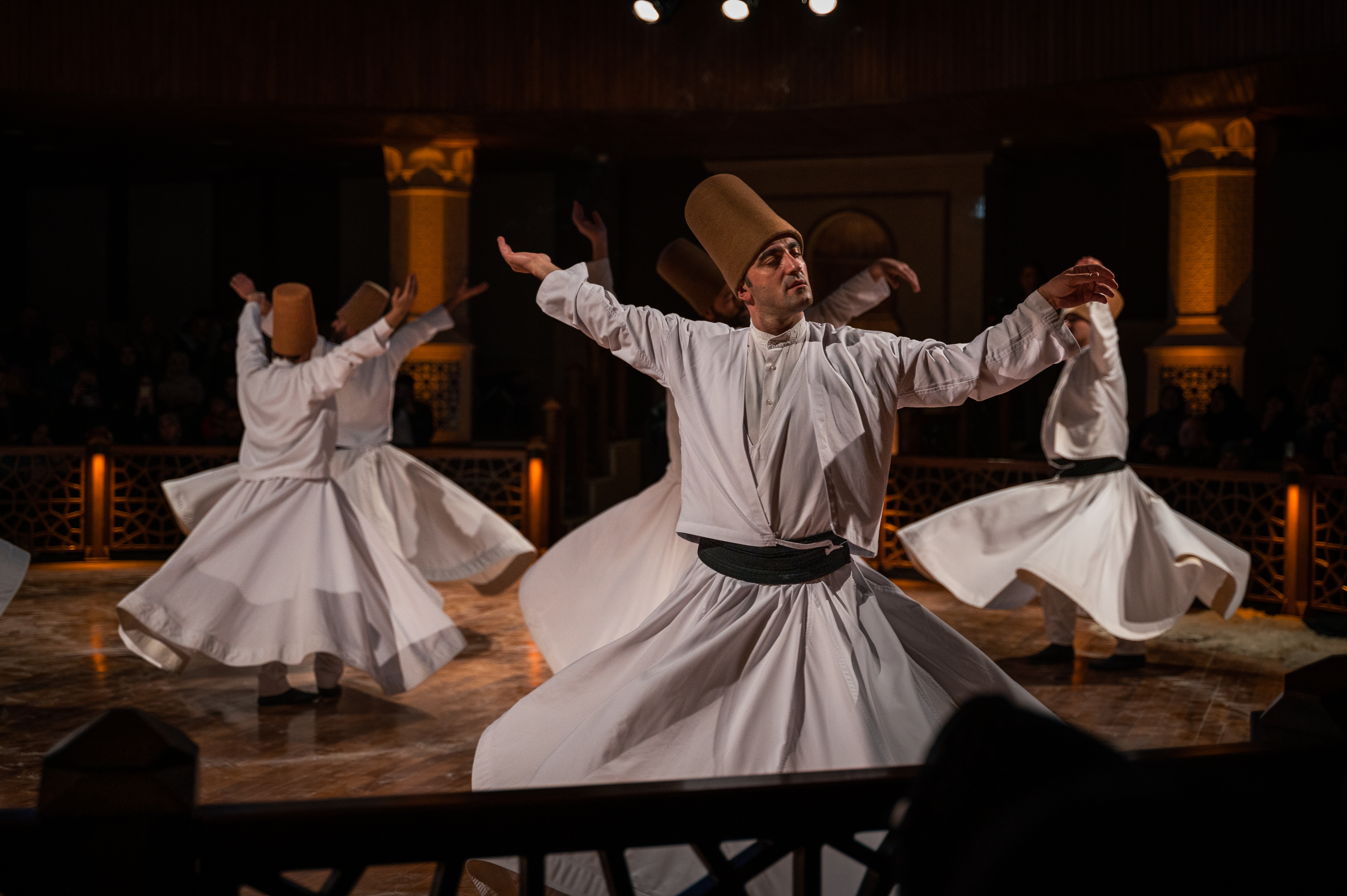 Dervishes during the Sema whirling ceremony