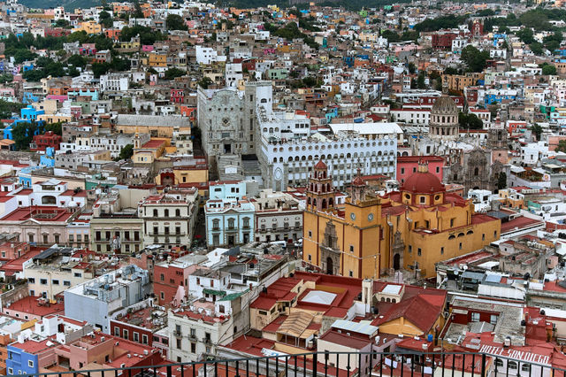 aerial photography Guanajuato City in Mexico during daytime