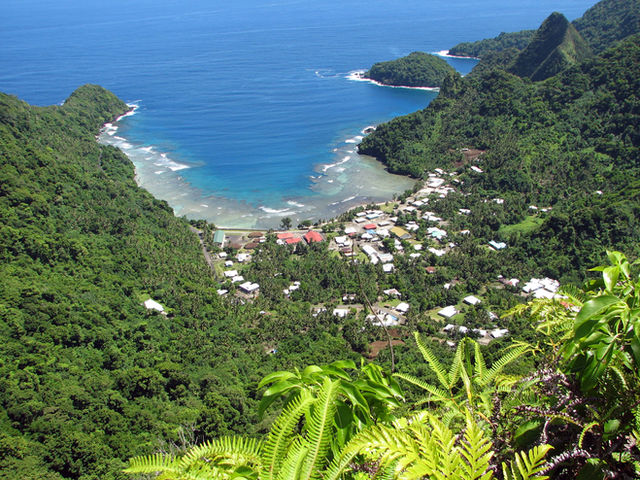 Afono located on the edge of Afono Bay, Tutuila island, American Samoa