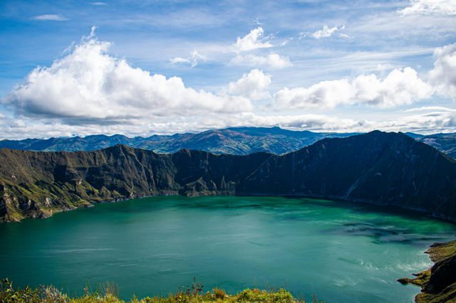 Amazing Quilotoa Lagoon with a little bit of sun on a Sunday morning.