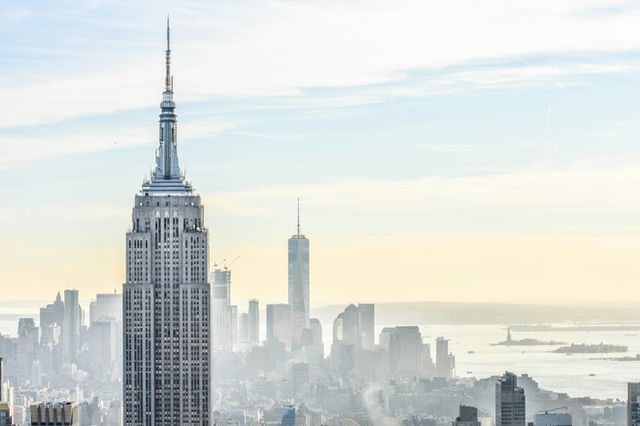 Empire state building with new york city skyline