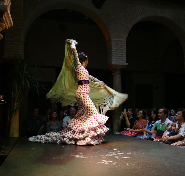 Flamenco guitarist and dancer in Seville