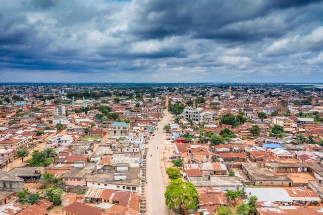 Une vue aérienne de porto-novo, la capitale du Bénin. 
Crédit photo: Yanick Folly
