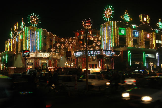 Diwali street lights and decorations in Jaipur