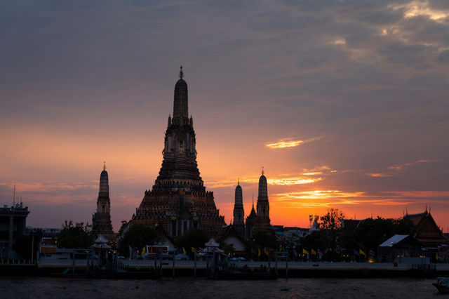 Golden Sunset over Bangkok’s Majestic Temple