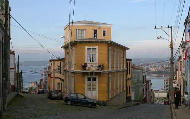 View of Templeman and Almirante Montt Streets, Valparaíso, Chile.