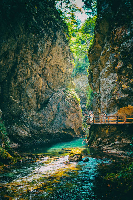 brown wooden bridge over river