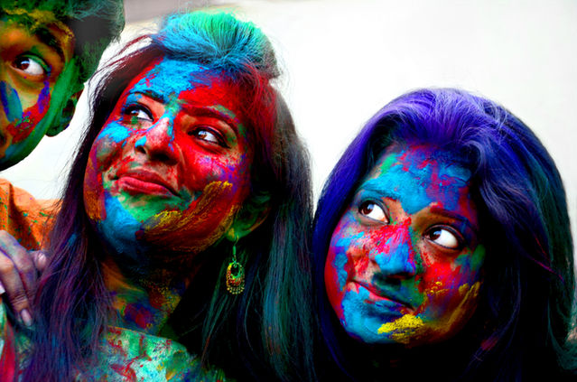 Holi festival crowd, India