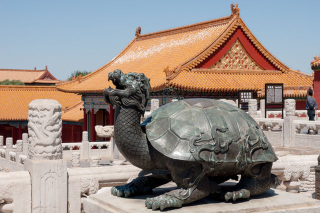 Dragon turtle (龍龜 or 吉弔) in the forbidden city, Beijing, China.