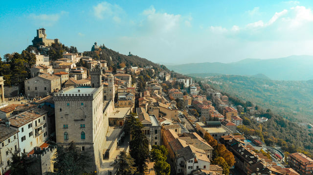 Drone view over San Marino