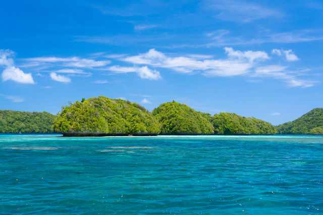 an island in the middle of a body of water