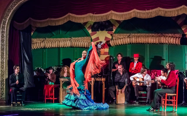 Flamenco tablao performance in Seville