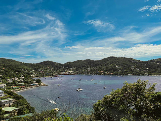 a view of a bay with boats in the water
