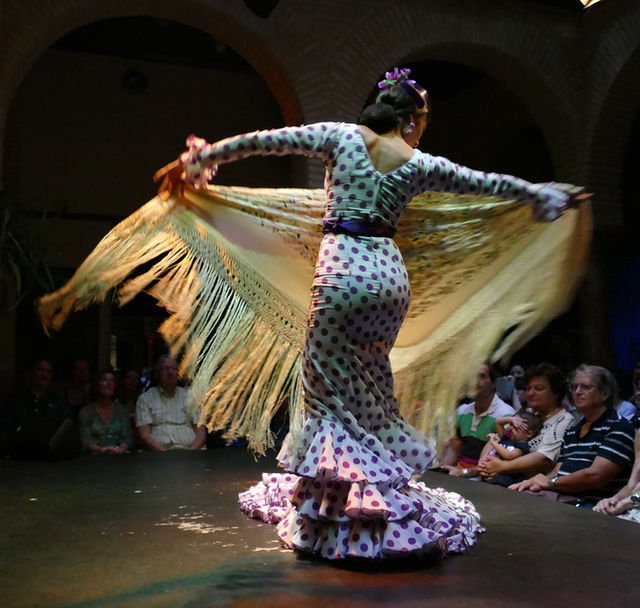 Flamenco dancer performing in Seville