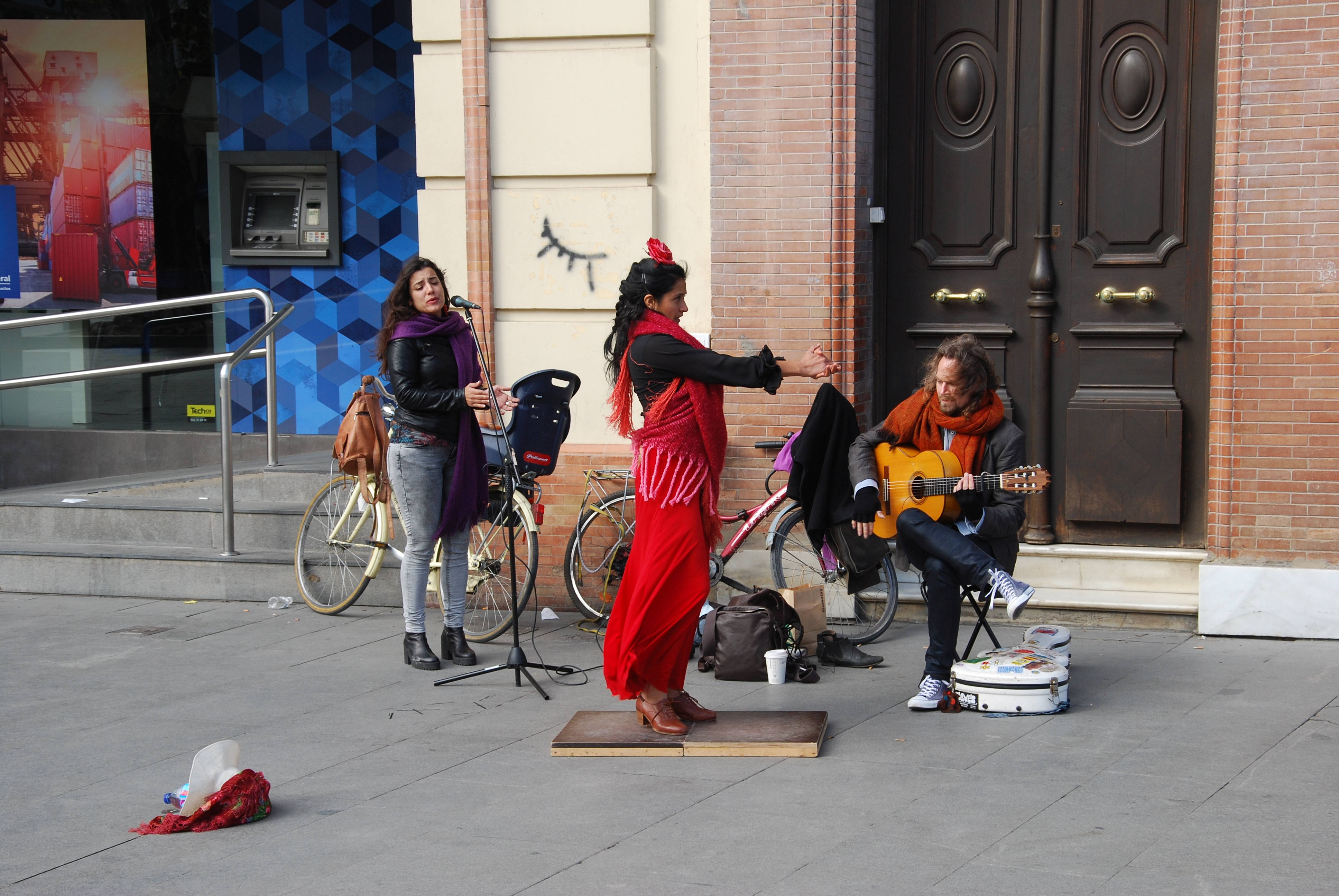 Flamenco performance on a Seville street