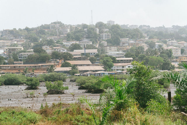 View of Freetown from Lumley Beach towards Wilkinson Road, Sierra Leone