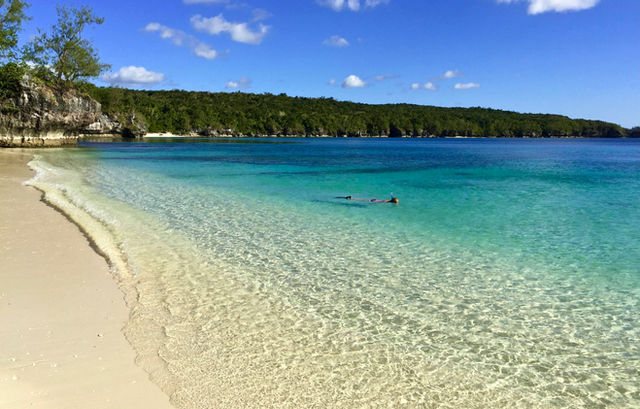 Snorkeler in the shallows