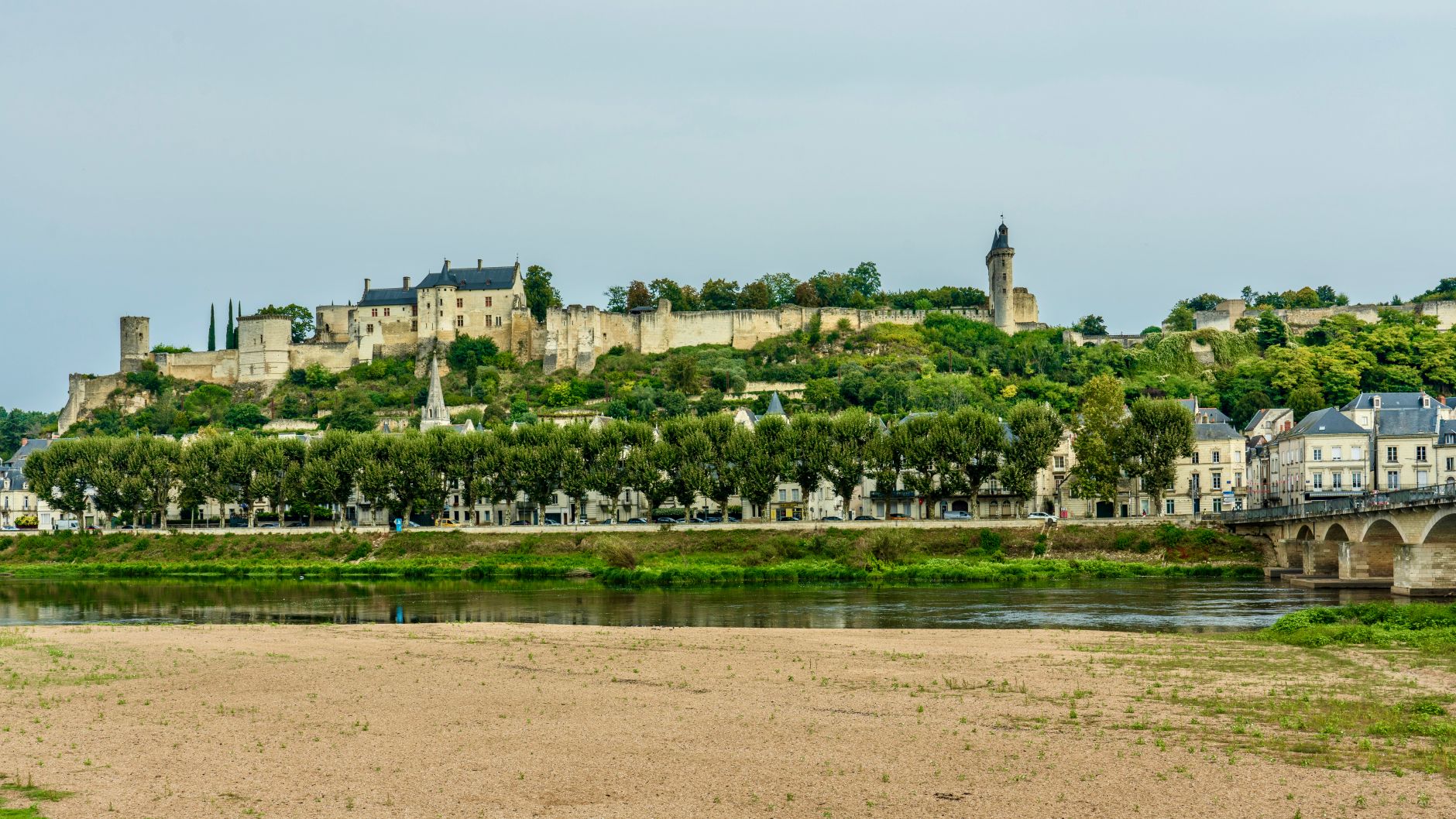 Château de Chinon fortress over the Vienne, Loire Valley