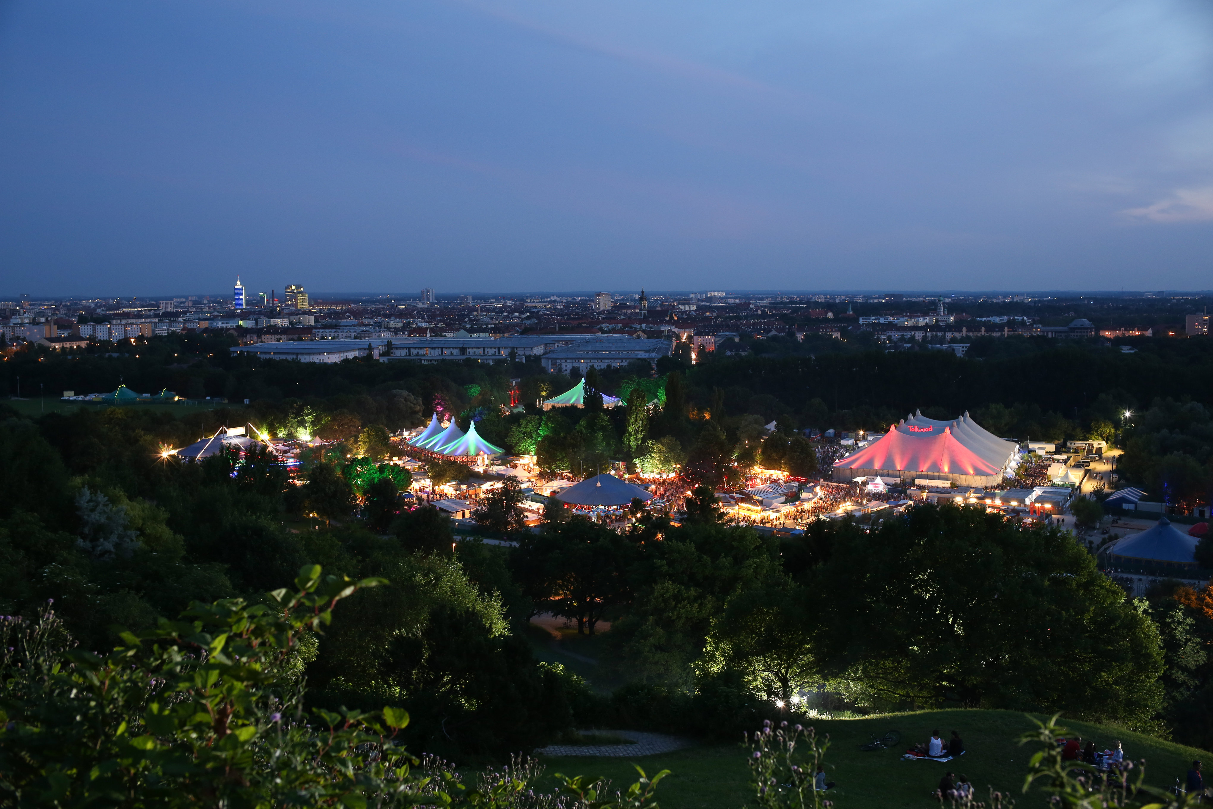 View over the Tollwood summer festival, Munich, 2013