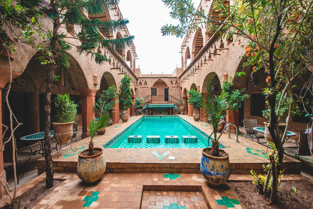 A Marrakech riad courtyard