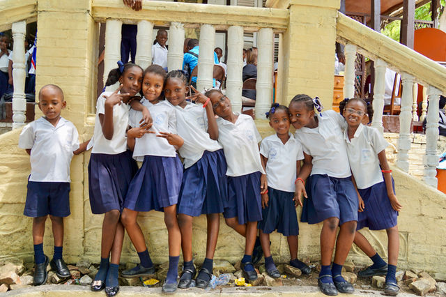 Haitian school children