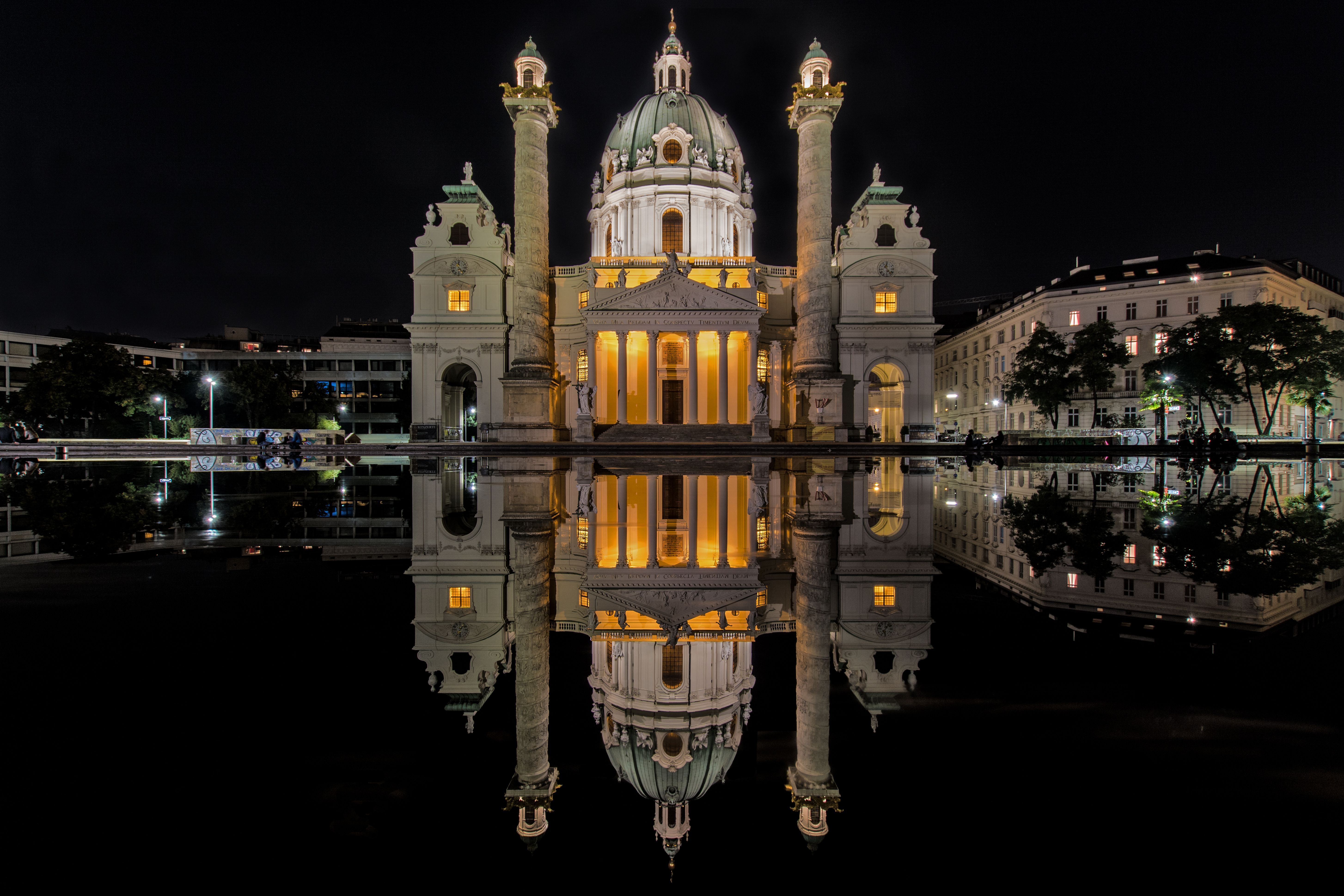 Karlskirche at night, Vienna