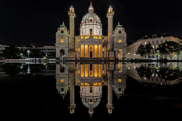 Karlskirche at night, Vienna