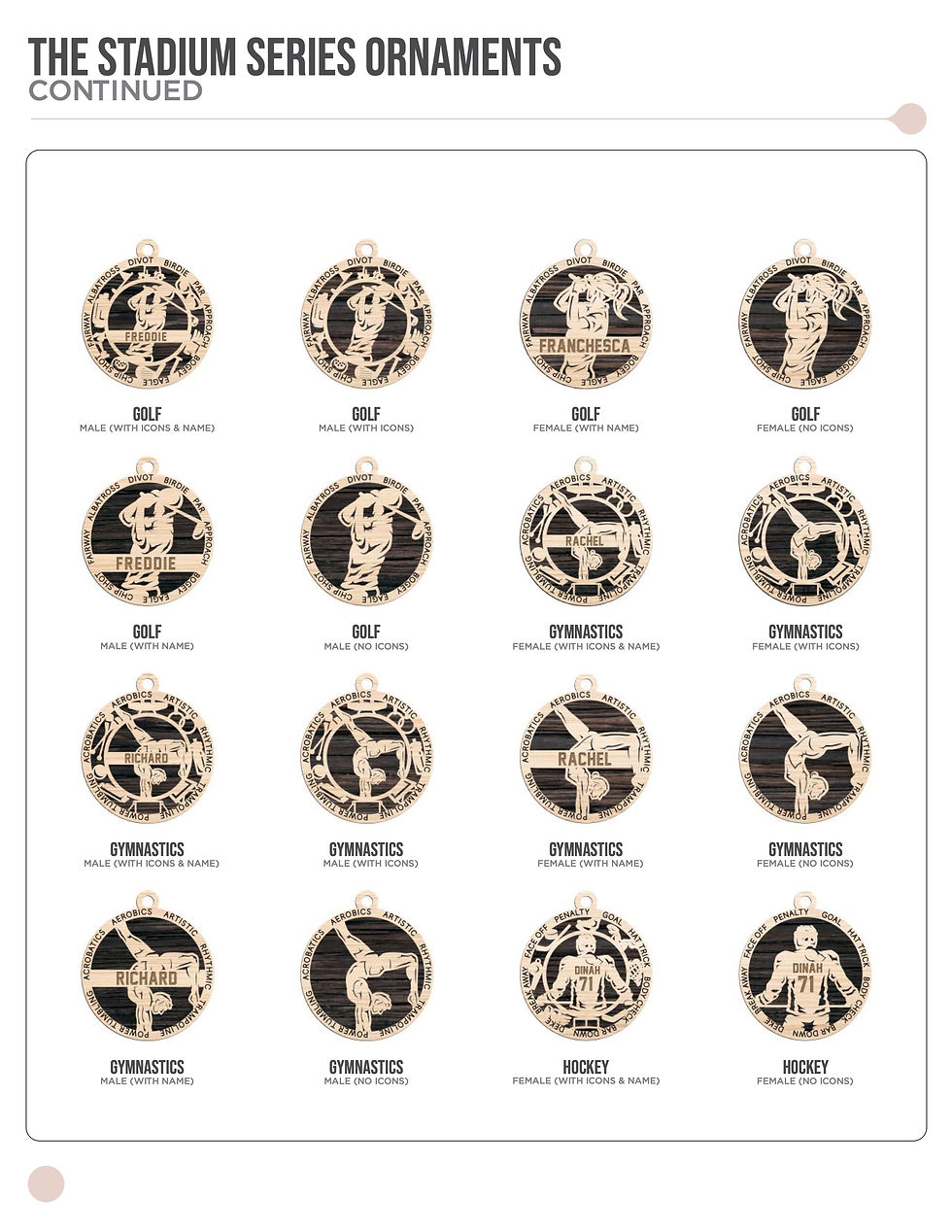 Thumbnail: Sports Ornaments - Personalized Stadium Series #1 Traditional Sports