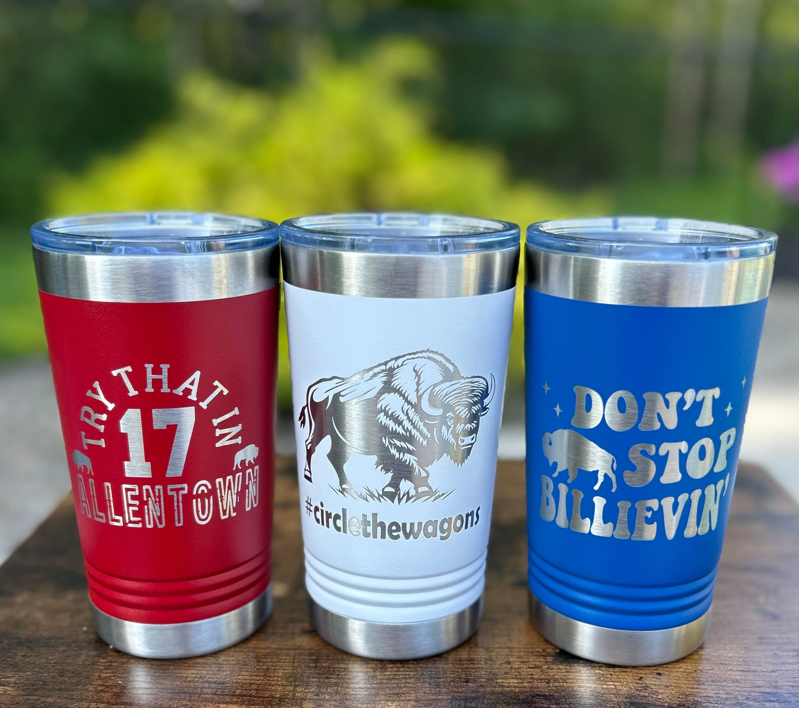 Buffalo-Themed Laser Engraved Tumblers