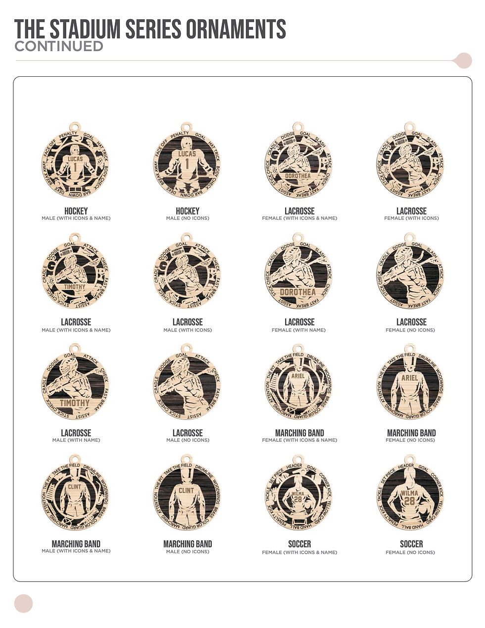 Thumbnail: Sports Ornaments - Personalized Stadium Series #1 Traditional Sports