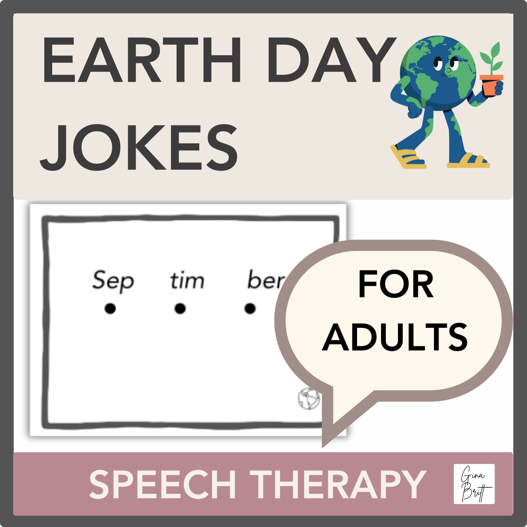 Earth Day Speech Therapy Jokes To Improve Intelligibility For Adults
