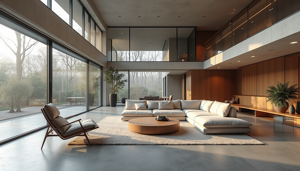 Arquitetura Modernista: Integração de Espaços com Concreto, Vidro e Madeira