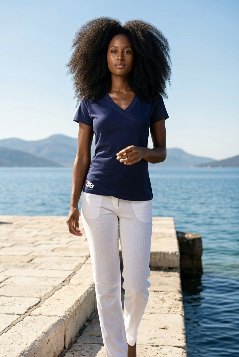 Thumbnail: Double Crossover V-Neck T-shirt