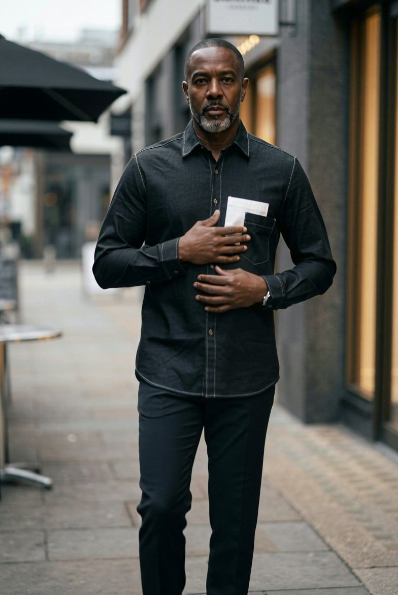 Thumbnail: Long Sleeve Double Pocket Button Down Dress Shirt