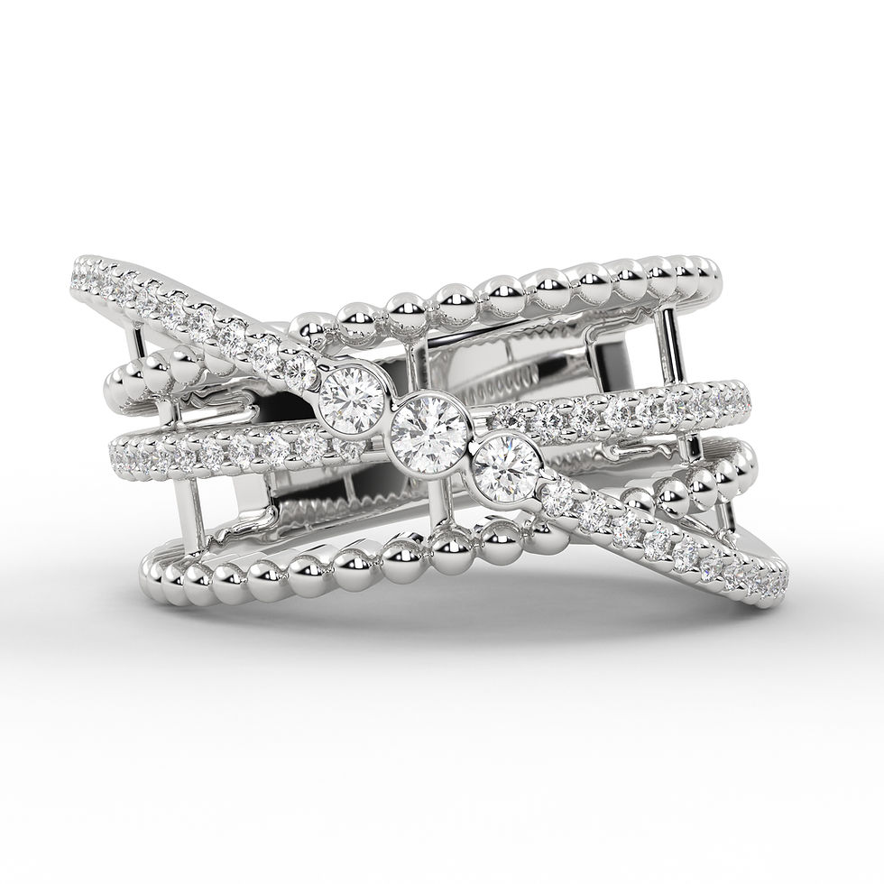 Thumbnail: Criss Cross Beaded Ring