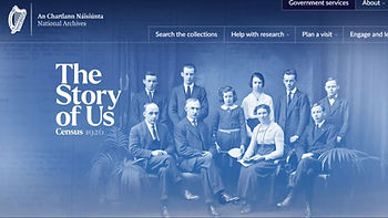 Nationalarchives.ie home page highlighting the 1926 Irish Census