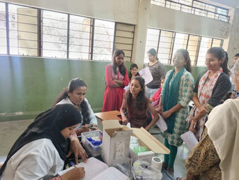 Health checkup camp for the female students from drought affected areas.