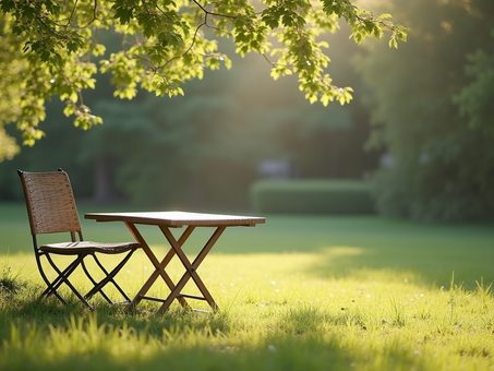 A peaceful outdoor workspace for enhanced focus