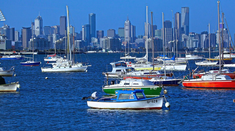 Picturesque and colorful view of Melbourne's waterfront
