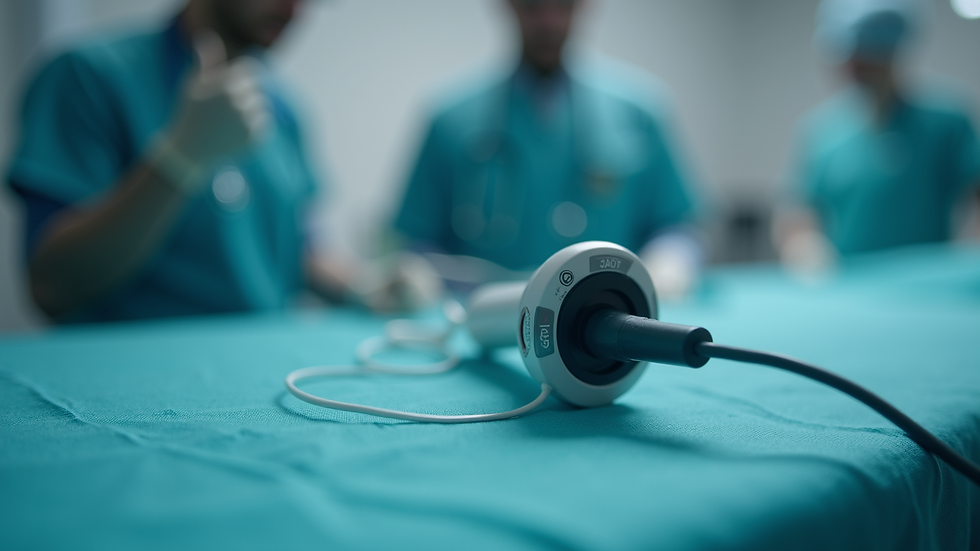Close-up view of a vagus nerve stimulation device