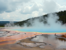 Yellowstone National Park showcasing its famous geysers.